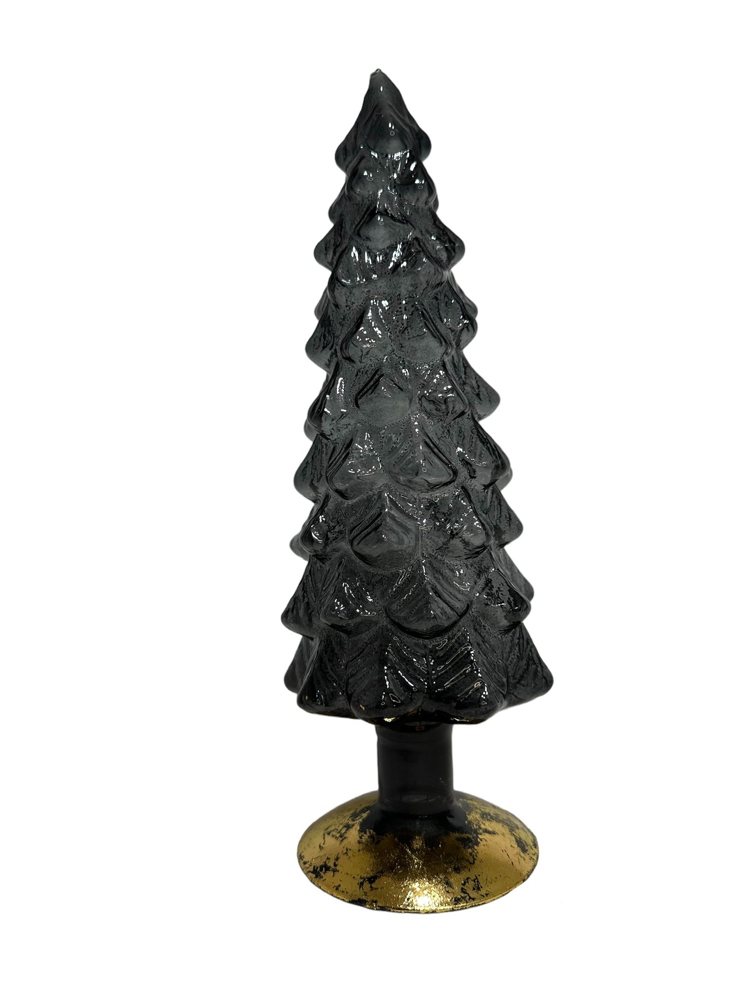 Glazen kerstboom - zwart/goud