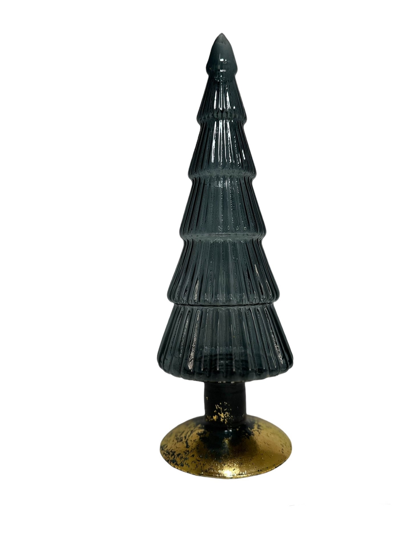 Glazen kerstboom - zwart/goud