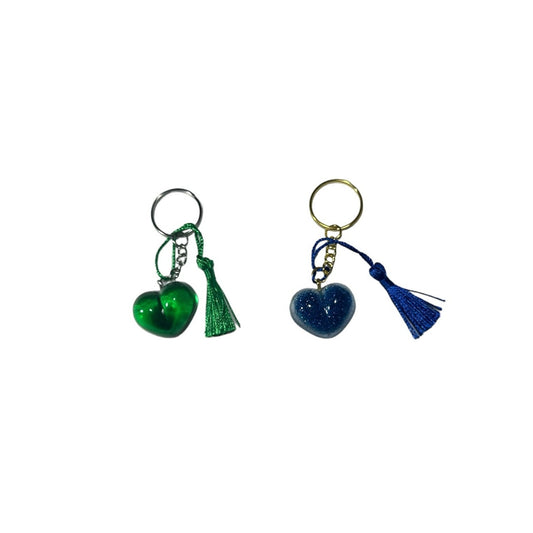 Epoxy - Sleutelhanger Hart Groen/Blauw